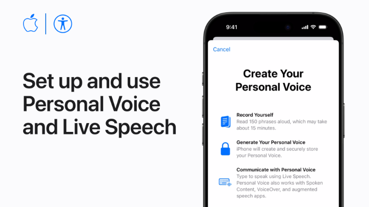 With Live Speech and Personal Voice, your iPhone, iPad, or Mac can speak phrases you type in a voice that sounds like you. You can even save your favorite phrases. #AppleAccessibility Here's how.