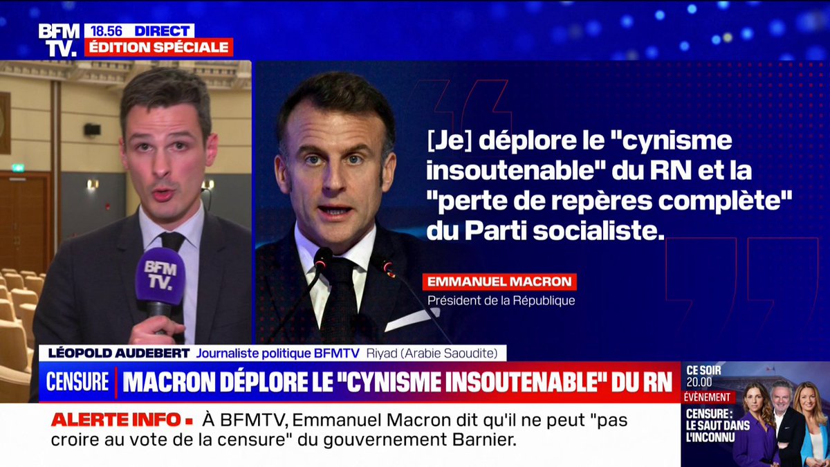 💬 "C'est de la politique-fiction" Emmanuel Macron balaie l'hypothèse de sa démission