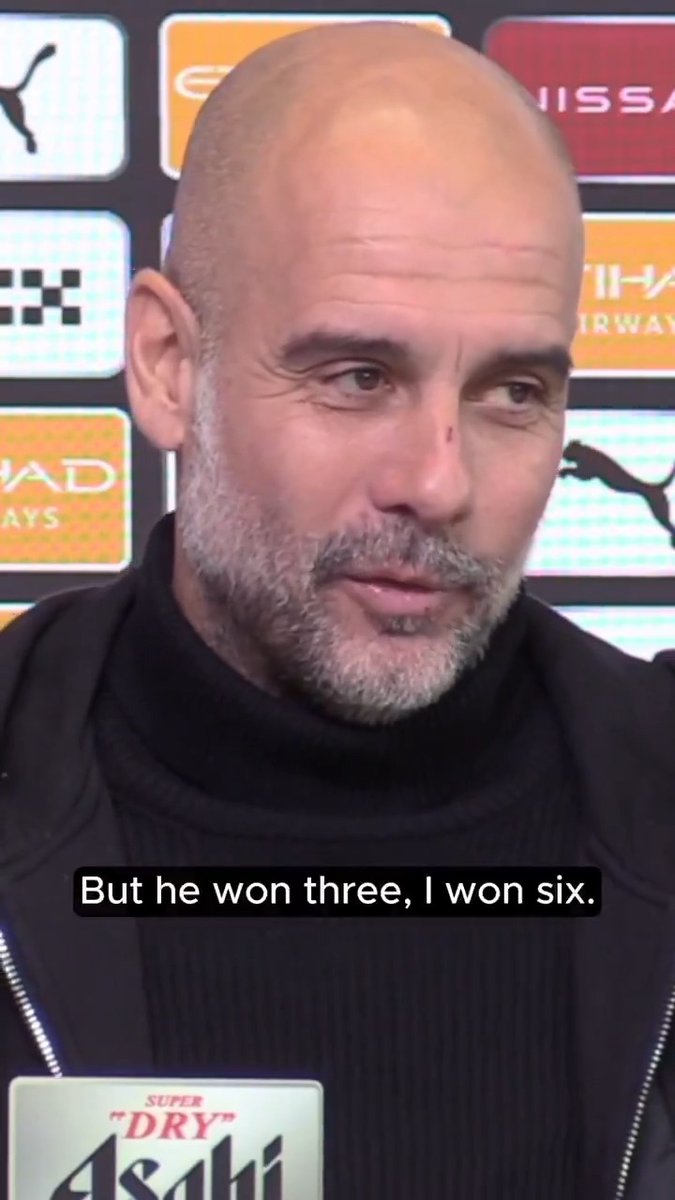 🚨👀 Pep Guardiola on his 6 titles gesture compared to José Mourinho being the end of his era: “I hope not in my case! At the end, maybe we are quite similar...”. "But he won three, I won six”. ⤵️🥶 Hayters TV 🎥