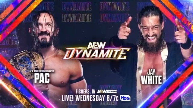#AEWDynamite WEDNESDAY Fishers, IN LIVE at 8PM ET / 7PM CT on TBS Switchblade Jay White vs BASTARD Jay White is out for revenge after being attacked by The #DeathRiders on Dynamite and THIS WEDNESDAY he'll face one of the men who attacked him 1/3 of the AEW World Trios Champs PAC!