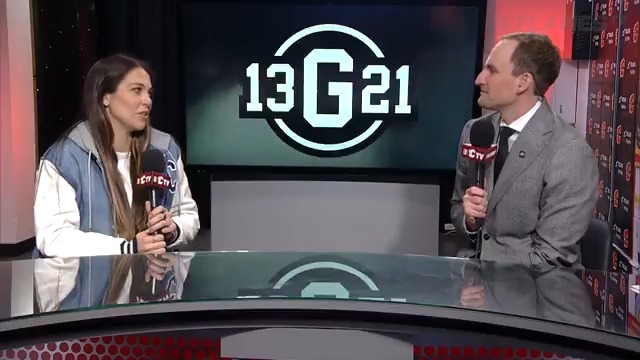 "We have like 50 of us out here so everyone's doing it all together, which has been really nice and it's exactly how John would have wanted it." Ahead of tonight's emotional game at the Scotiabank Saddledome, Meredith Gaudreau talks about what this evening means to the family.