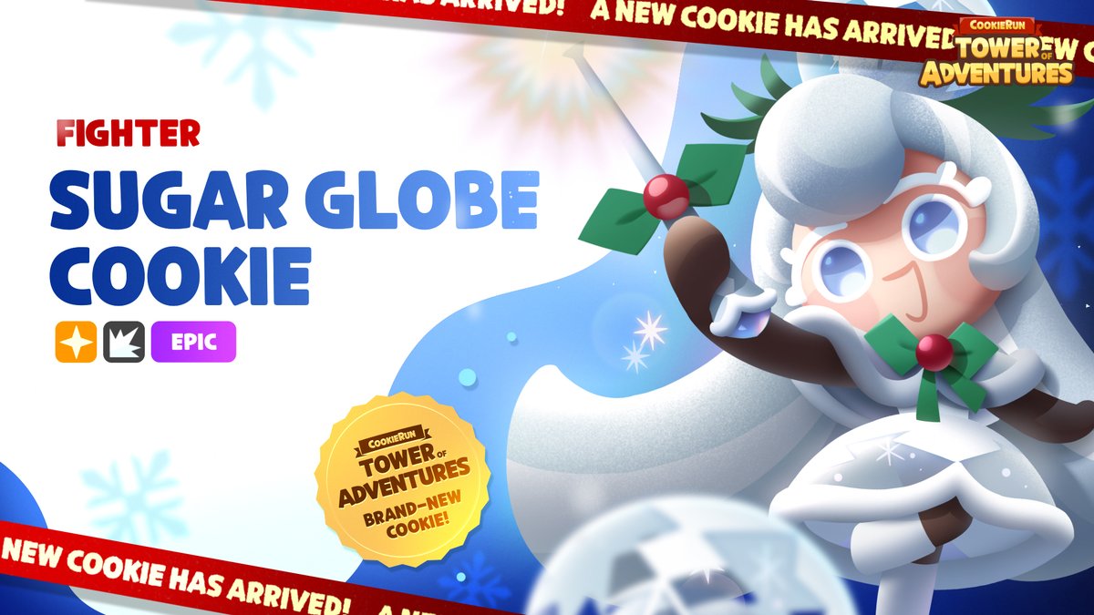 It's Wintertime! Play the new update now! ❄️ ❄️ Meet Sugar Globe Cookie ❄️ New Happy Memory Artifact ❄️ New Event Mode: Present Delivery Race ❄️ Guild Battles ❄️ Complete the Tales of Adventure! And more! Check out the detailed patch notes in the game!