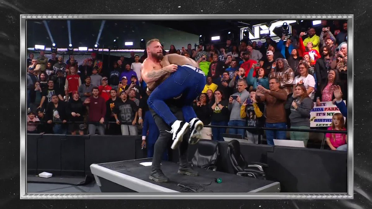 BREAKING: After the attack by @RidgeWWE, Trick Williams has been transported to a local hospital. The status for this Saturday's NXT Championship Match is currently up in the air. #WWENXT
