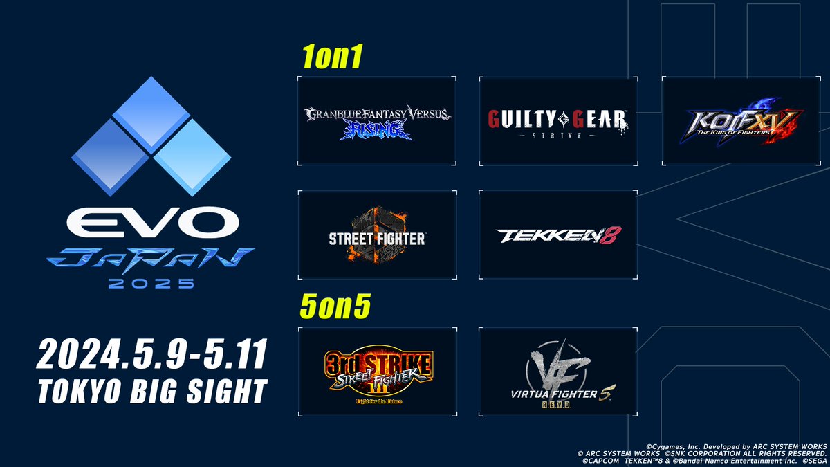 Five 1on1, Two 5on5 #EVOJapan2025 Registration is open until April 7 at 11:59 JST
