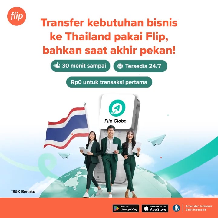 Sawasdee kha 🙏 🇹🇭 Jangan sampe salah pilih transfer ke Thailand bukan pakai Flip, yaa! 👀 Cek berbagai kelebihan Flip di sini!