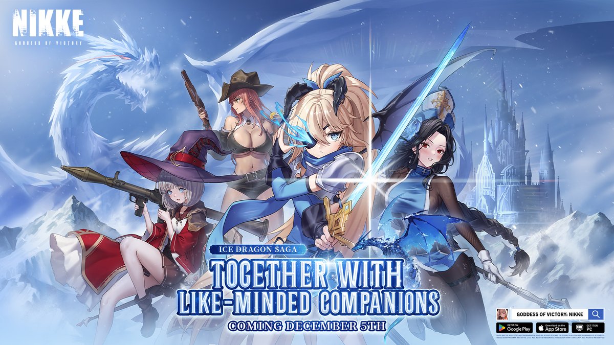 【ICE DRAGON SAGA PV】 TOGETHER WITH LIKE-MINDED COMPANIONS. The adventure with Guillotine starts this winter! The ancient fantasy story, ICE DRAGON SAGA, is about to begin. HD Ver 🔗: #NIKKE