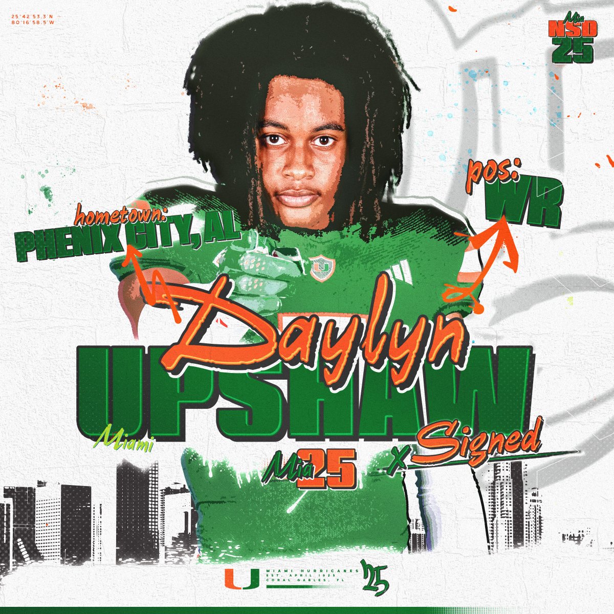 Welcome to the Canes family, @daylyn2025 🏈: Wide Receiver 🏡: Phenix City, Alabama 📚: Central #GoCanes | #NSD25
