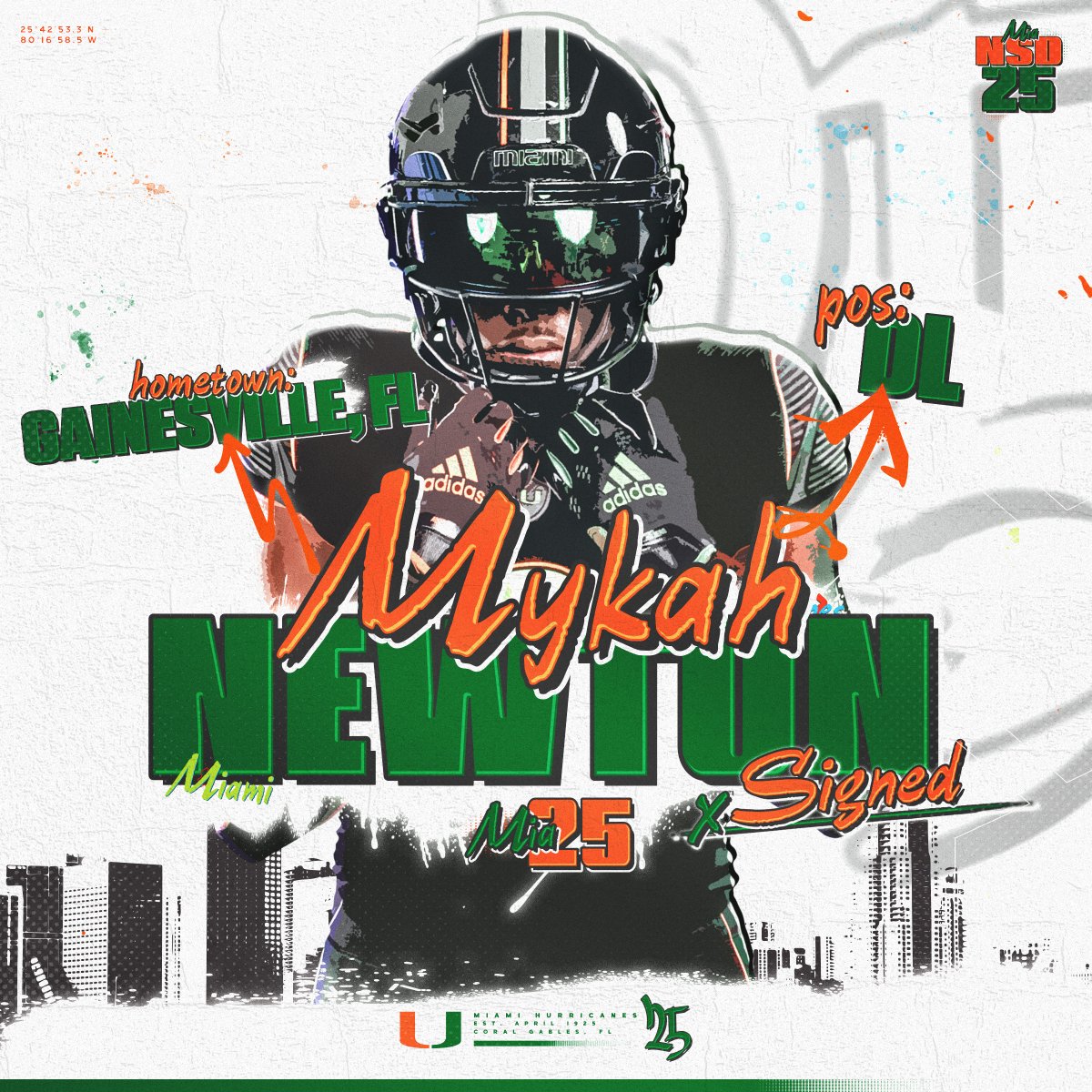 Welcome to the Canes family, @mykahnewton1 🏈: Defensive Lineman 🏡: Gainesville, Florida 📚: Newberry #GoCanes | #NSD25