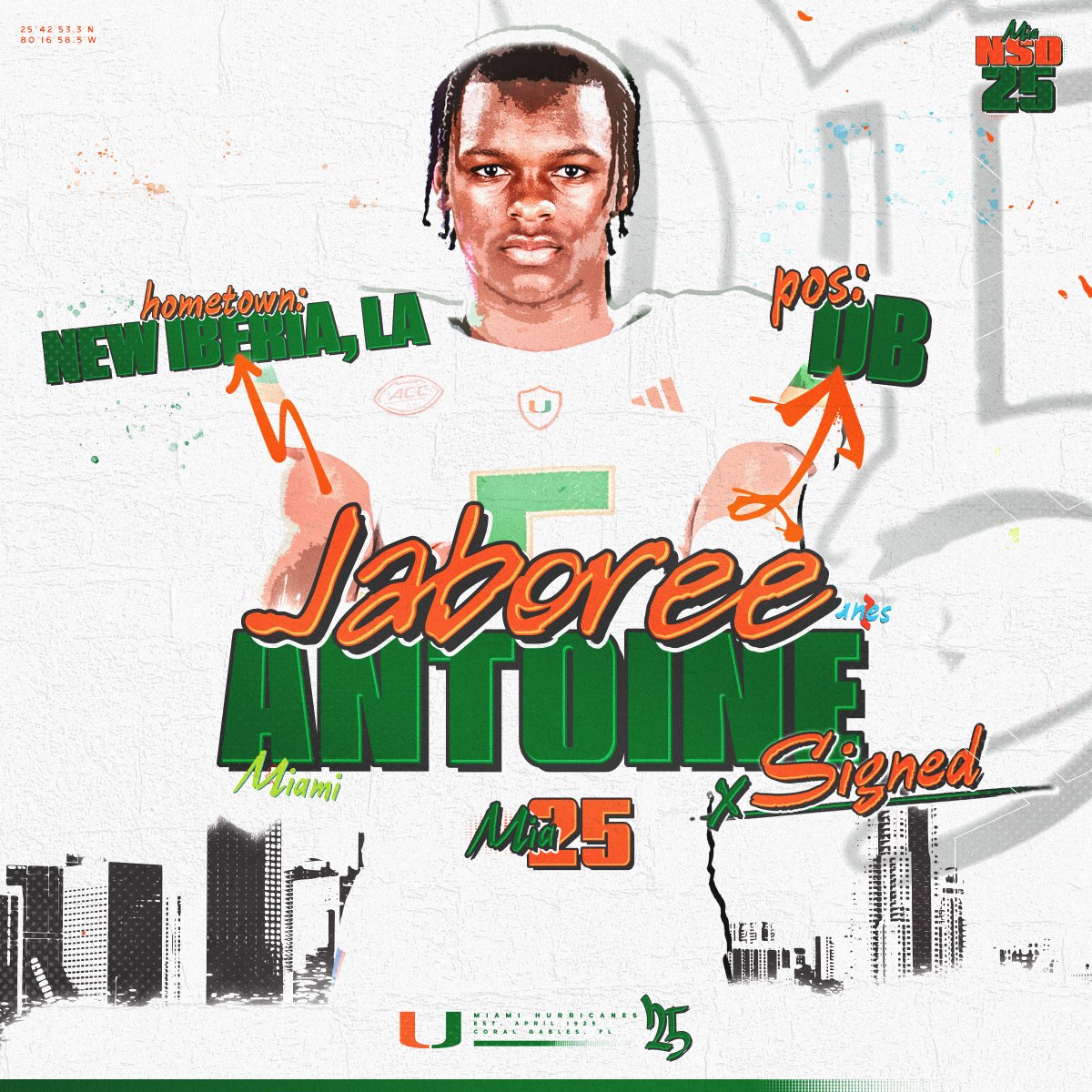 Welcome to the Canes family, @jaboreea 🏈: Defensive Back 🏡: New Iberia, Louisiana 📚: Westgate #GoCanes | #NSD25