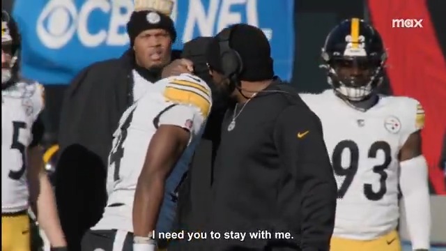 George Pickens was upset about the pick-six on Sunday, believing it was pass interference. Mike Tomlin calmed him down. Next possession: Pickens scores a touchdown.