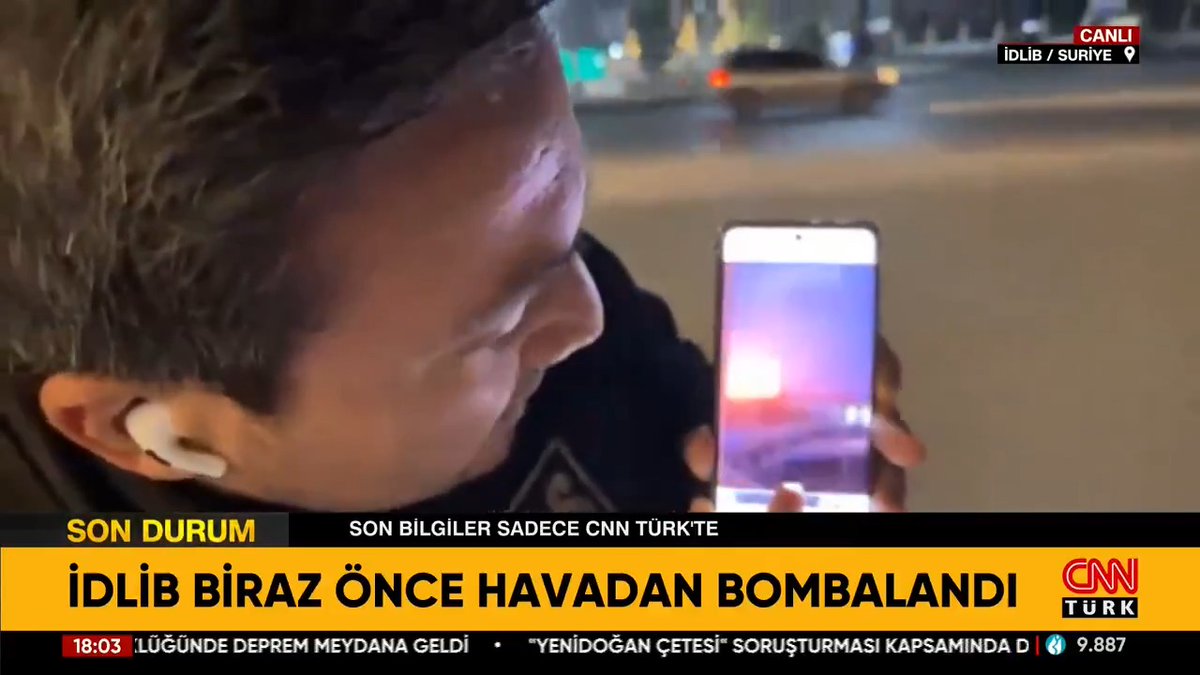 Bu görüntüler sadece CNN TÜRK'te! İdlib biraz önce havadan bombalandı!