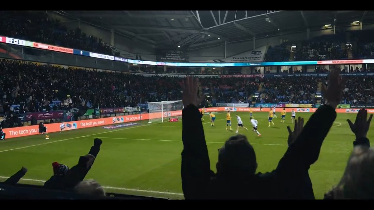 👁️ As well as our pitchside camera, we set up some cameras amongst it in the stands to get a different perspective! Here's how John McAtee's goal looked from around the ground 📹 #bwfc