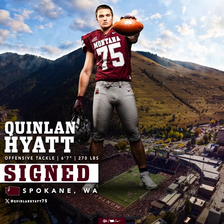 💪Bulking up the O-Line with a BIG DOG from Spokane! Welcome to Missoula Quinlan Hyatt! #GoGriz // #GrizSigningDay