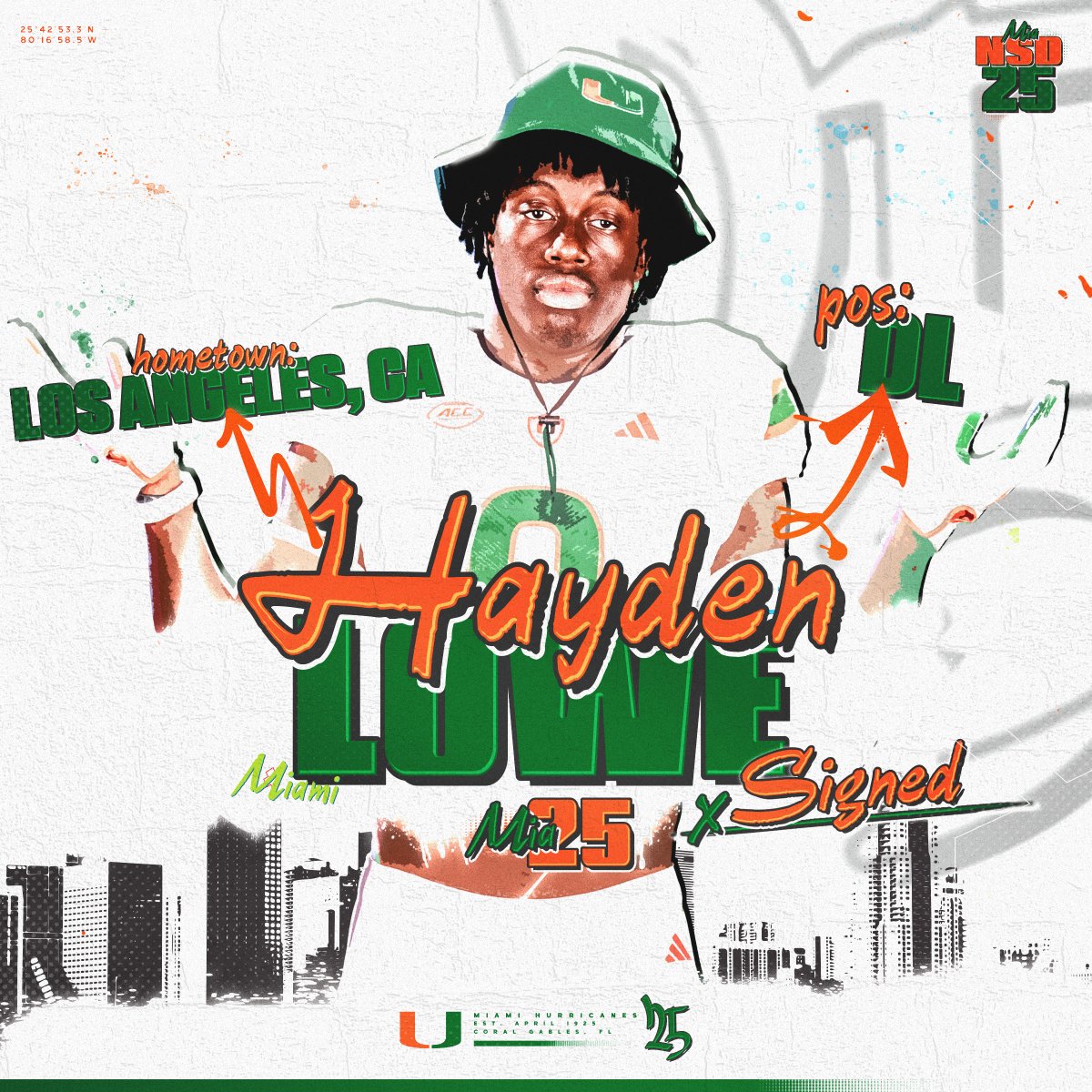 Welcome to the Canes family, @HAYDEN_LOWE323 🏈: Defensive Lineman 🏡: Los Angeles, California 📚: Oaks Christian #GoCanes | #NSD25