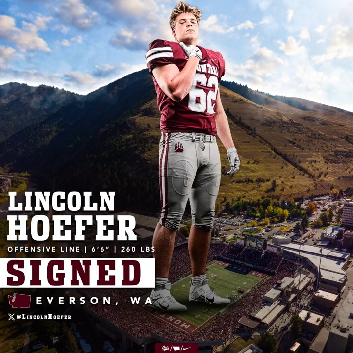 Another 3-⭐️ big dog on the O-Line! Welcome to the fam Lincoln Hoefer 👏 #GoGriz // #GrizSigningDay