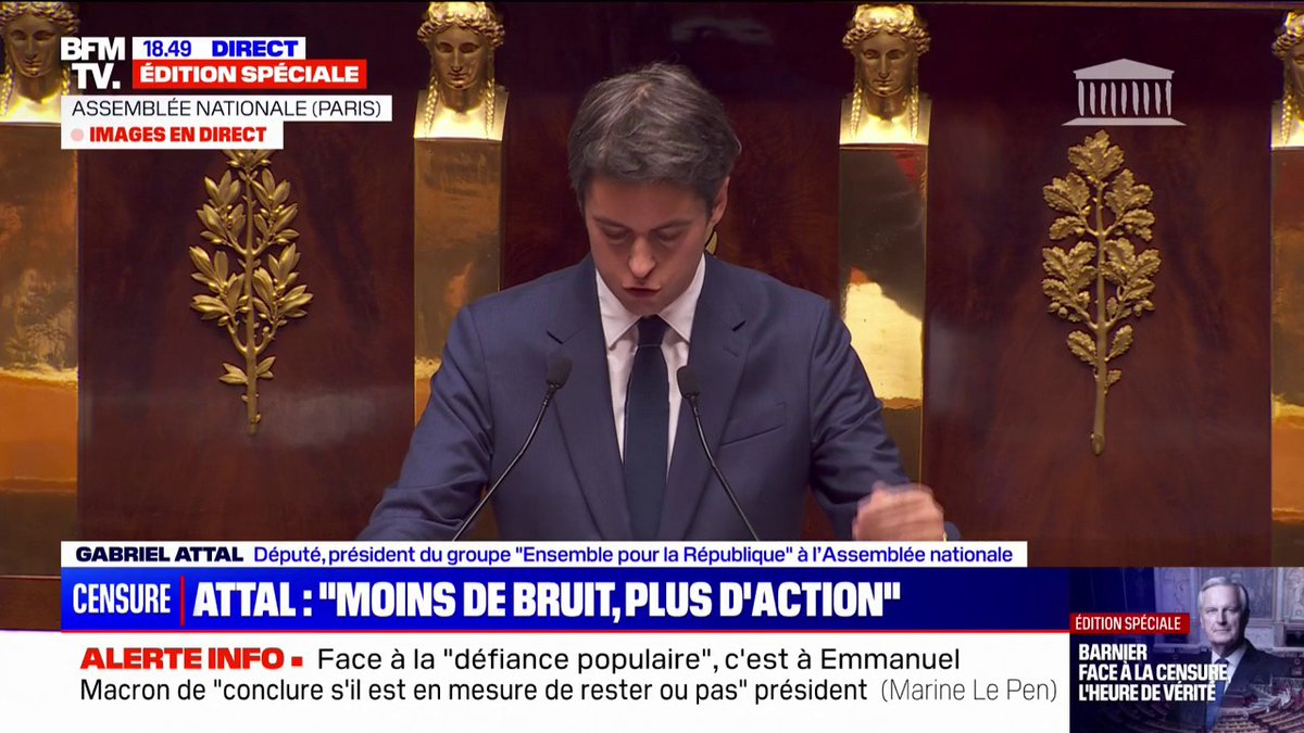 Gabriel Attal: "L'adoption de cette motion de censure ne ferait que des perdants. Au premier rang d'entre eux, les plus modestes"