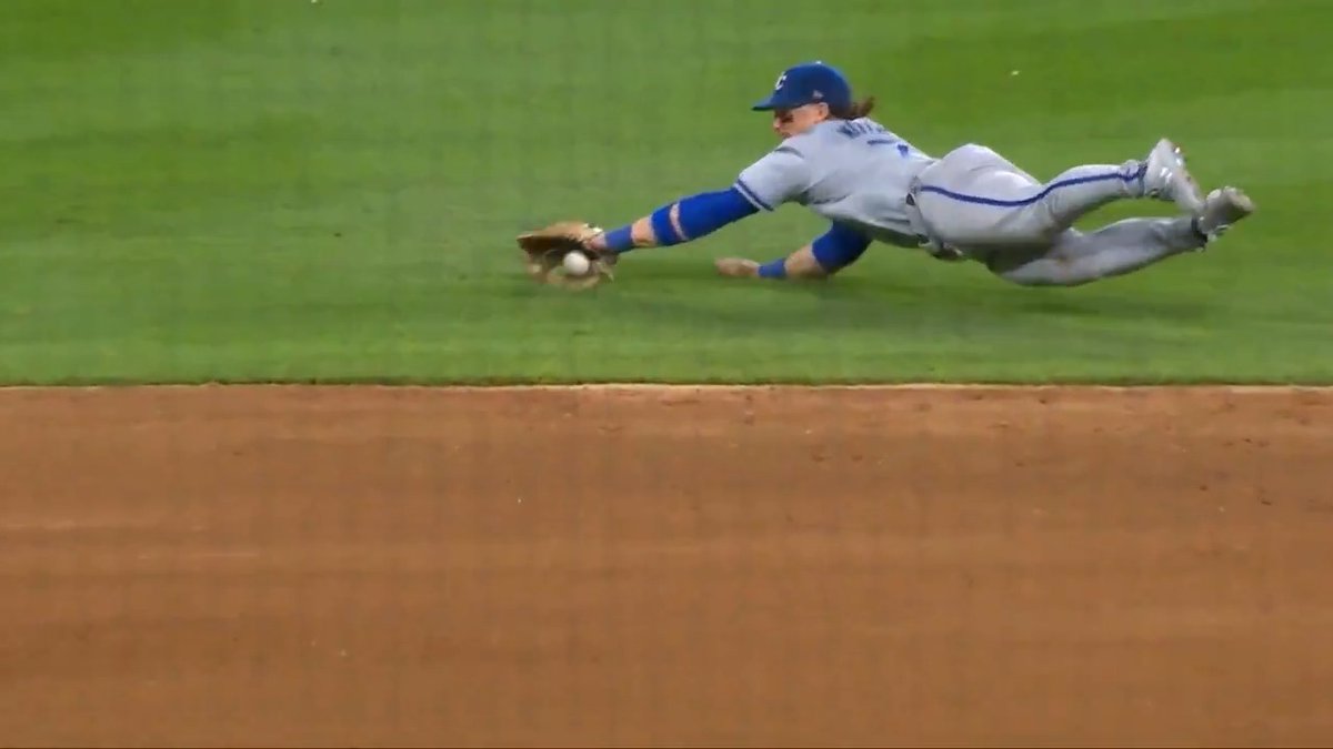 Play No. 50 of 2024: An UNREAL diving stop and throw by Bobby Witt Jr. to close out the game 🤩