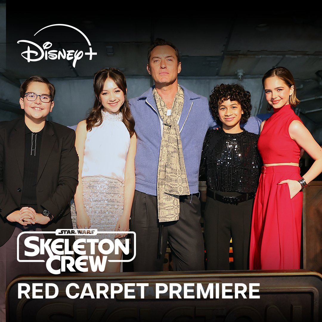 Time to do something… exciting! Monday night the cast and crew celebrated the #SkeletonCrew Launch Event at Star Wars: Galaxy’s Edge in Disneyland Resort. The two-episode premiere is available now only on Disney+!