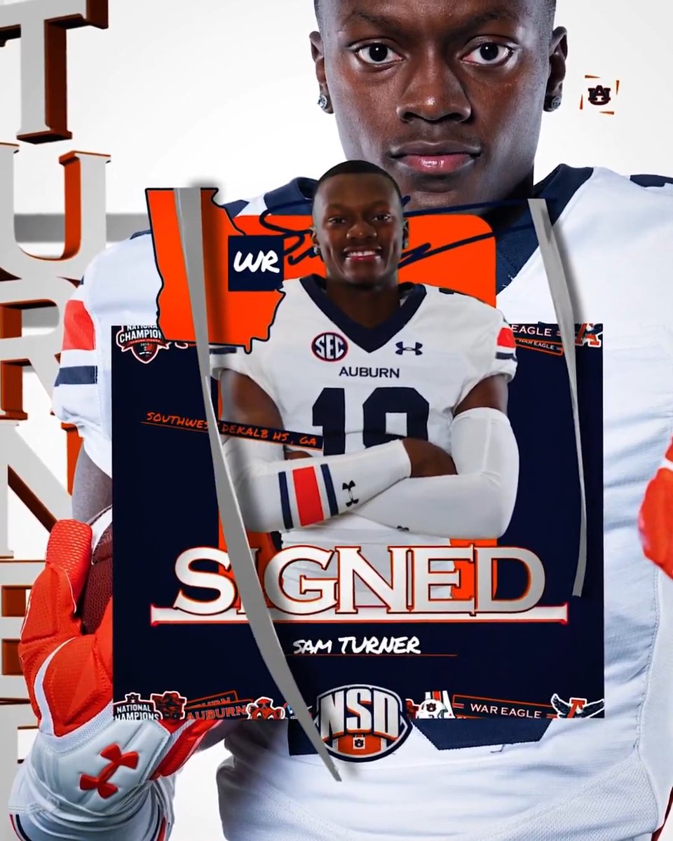 𝐒𝐈𝐆𝐍𝐄𝐃 🖊️ ⚡️Samuel “SAM” Turner ⚡️ is Auburn bound! 🏠 Decatur, Georgia ⚡️ Wide Receiver 🔗