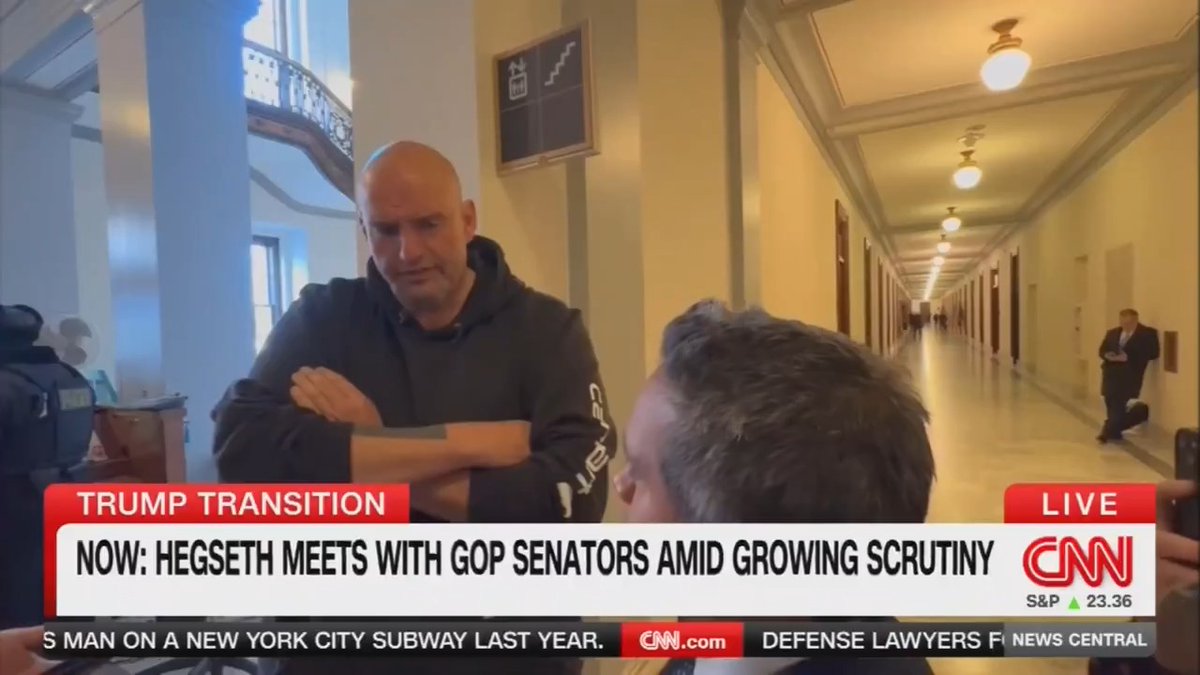 “I’m considering voting 'yes' on DeSantis if he finally admits that he has lifts in his boots. ... I’m sure he does. Maybe three inches, four inches at least.” — Sen. John Fetterman on Trump potentially replacing Pete Hegseth with Ron DeSantis as his defense secretary pick