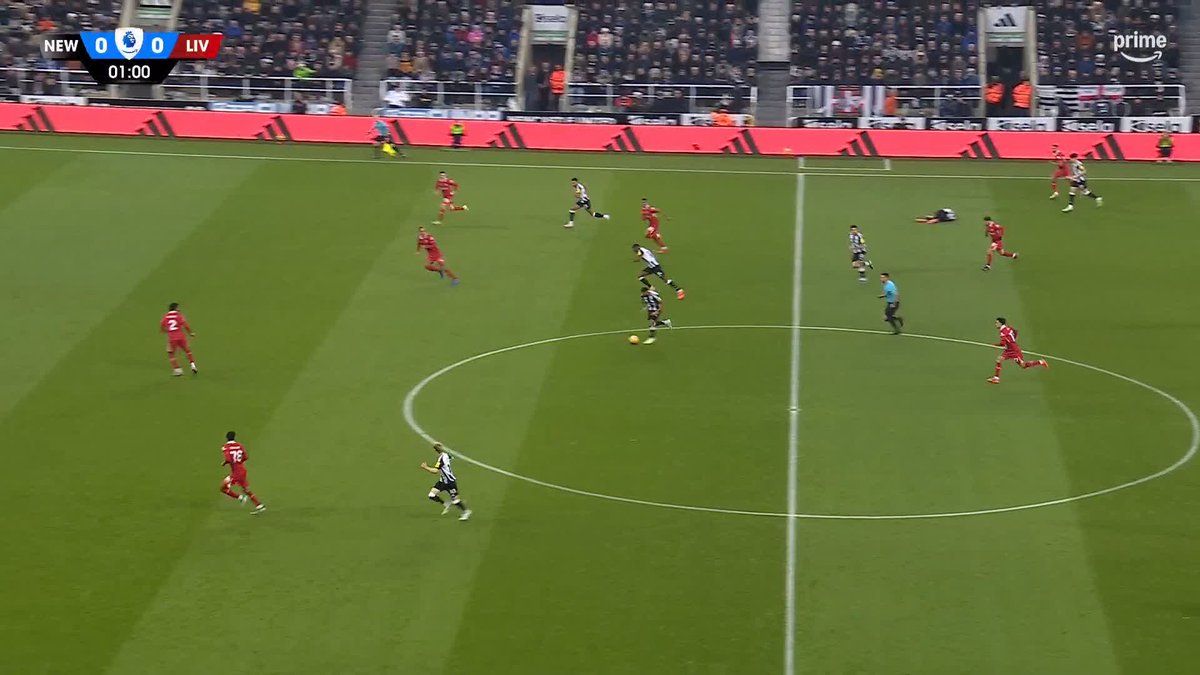 Those feet by Sandro Tonali ⚡️ Caoimhin Kelleher makes a smart stop - electric start at St James' #PLonPrime #NEWLIV