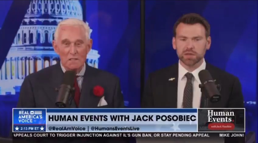 .Roger Stone to Jack Posobiec: "The establishment pressure on these senators in these confirmation fights is the fist salvo of an effort to delay and derail the president's America First agenda."