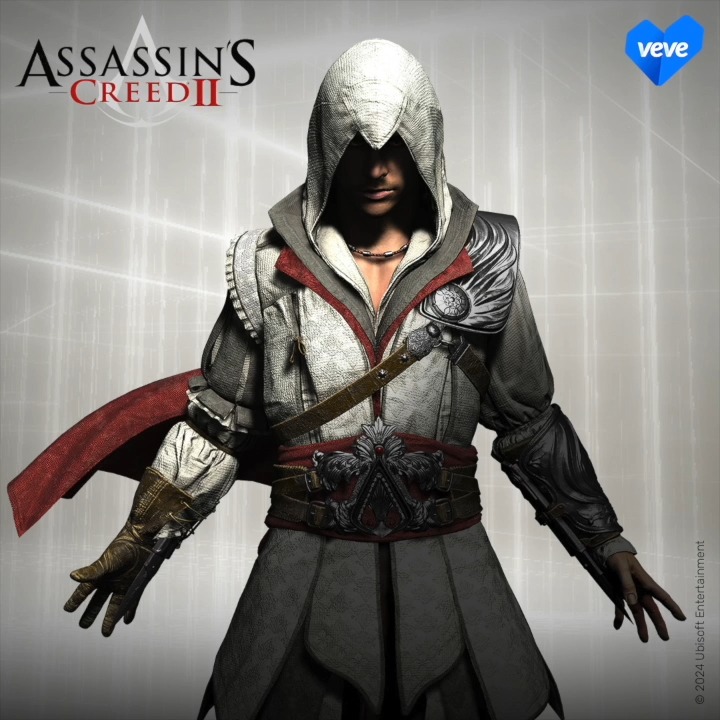 Step into Ezio Auditore’s journey from vengeance to heroism with these 3D digital collectibles from Assassin’s Creed II ⚔️ Each digital collectible captures the spirit of the Assassin who fought for freedom in Renaissance Italy. Assassin's Creed’s Ezio drops Sun, 8 Dec at 8AM, only on VeVe!
