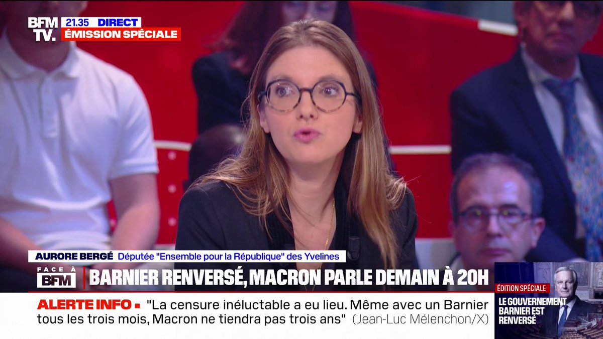 C’est vraiment une super idée d’avoir invité Aurore Bergé à expliquer que ce n’est pas eux qui ont déconné mais les Français. Comme ça on est sûrs que personne ne les regrettera jamais.