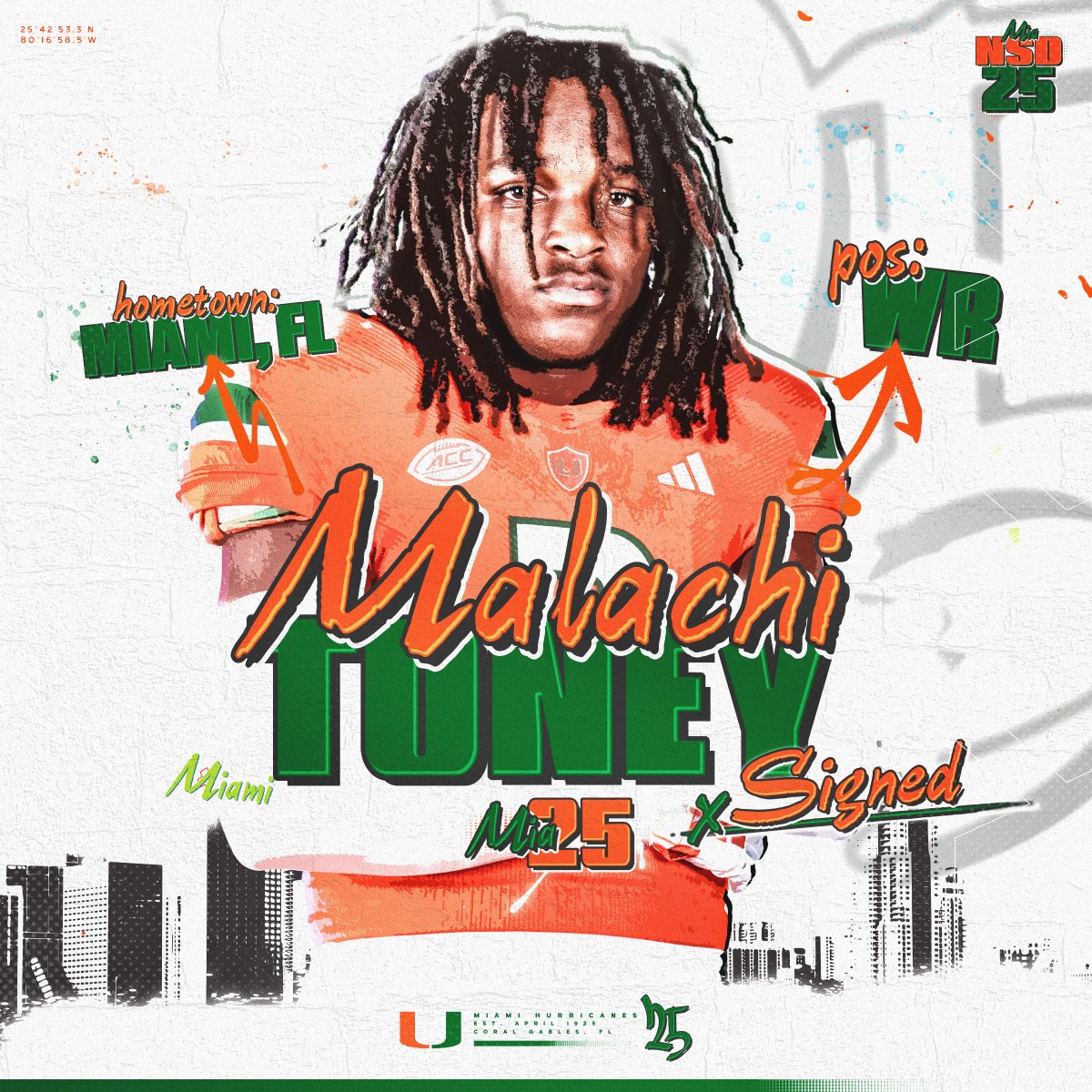 Welcome to the Canes family, @malachitoney2 🏈: Wide Receiver 🏡: Miami, Florida 📚: American Heritage #GoCanes | #NSD25