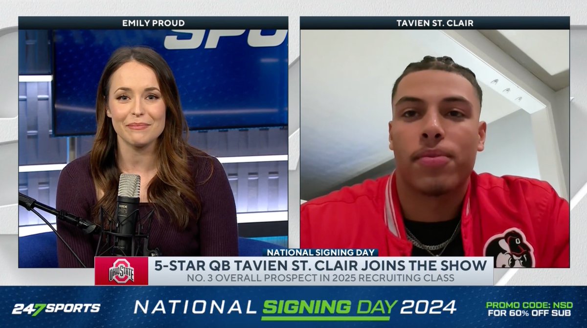 "If you come to Ohio State, you're supposed to be with the best players and be the best player in the country... Just come in and compete from Day 1 because that's what Ohio State is." -- 5⭐️ Ohio State Football QB signee Tavien St. Clair to Emily Proud 📺