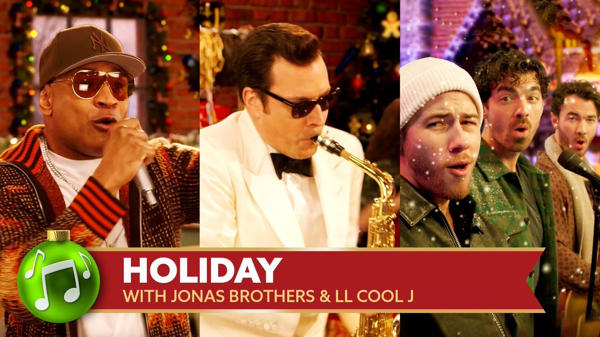 Jimmy, the Jonas Brothers, and LLCOOLJ perform “Holiday” off Jimmy’s new album #HolidaySeasoning! 🎄
