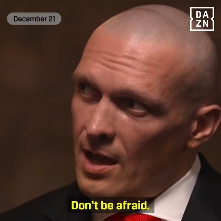 'Don't be afraid I will not leave you alone, 𝗮𝗴𝗮𝗶𝗻' 😳 Oleksandr Usyk #Usyk2Fury | #RiyadhSeason | December 21, live on DAZN | Click link in bio to buy | TURKI ALALSHIKH