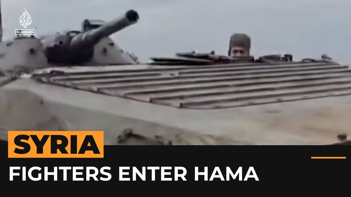 Syrian opposition fighters have entered the key city of Hama as government forces withdraw from the area.