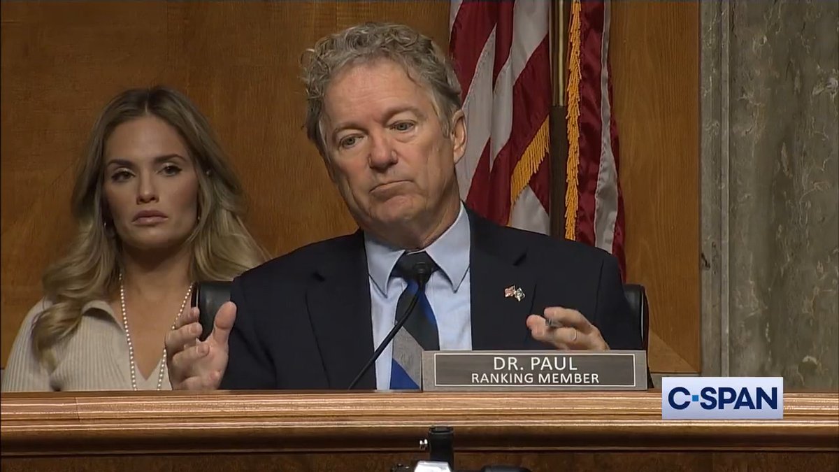 Exchange between Senator Rand Paul and U.S. Postmaster General DeJoy on labor and cost decisions for U.S. Postal Service. Sen. Paul: "Can you think of a private business where 80% of what they are doing to make money is going down in volume, that would actually increase their employees?"