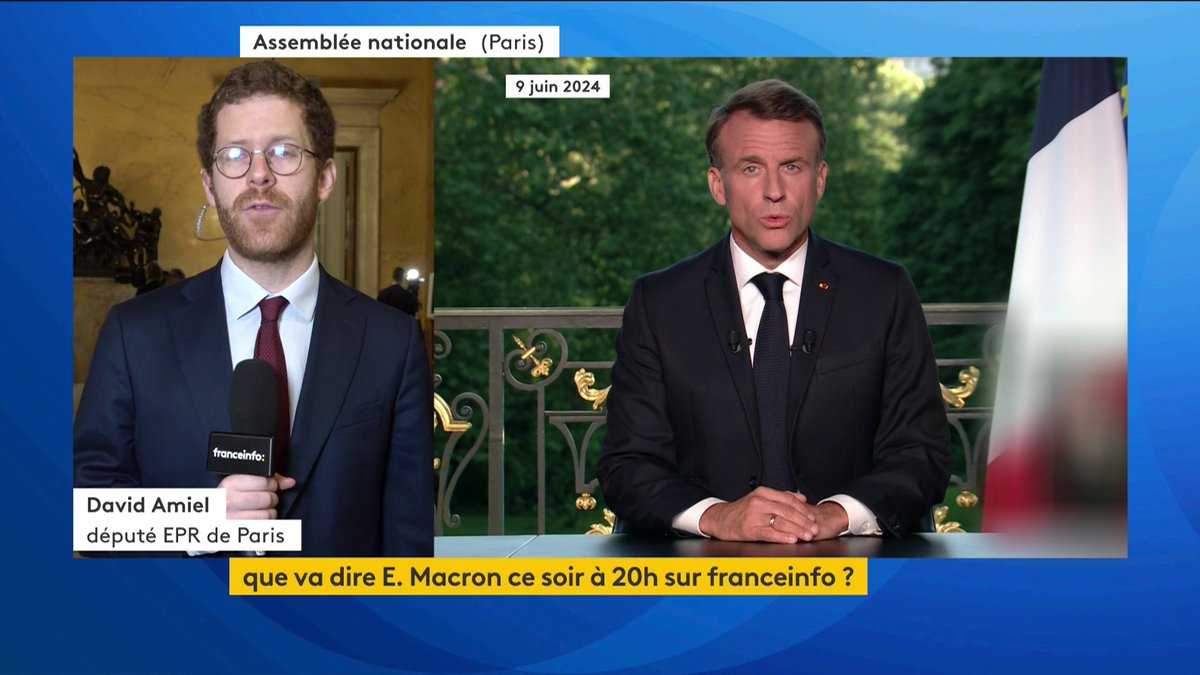 🔴 DIRECT - 🗣️David Amiel, député EPR, appelle à "un compromis politique historique avec le centre, la droite et les socialistes".