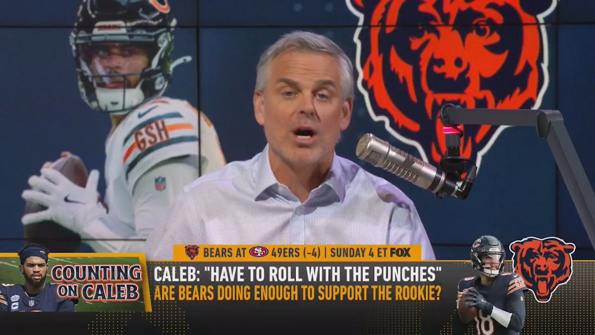 .@ColinCowherd says to not be paralyzed by Caleb Williams' 4-8 start: "He's a blocked kicked here, a Hail Mary there and bad coaching there from being 8-4."