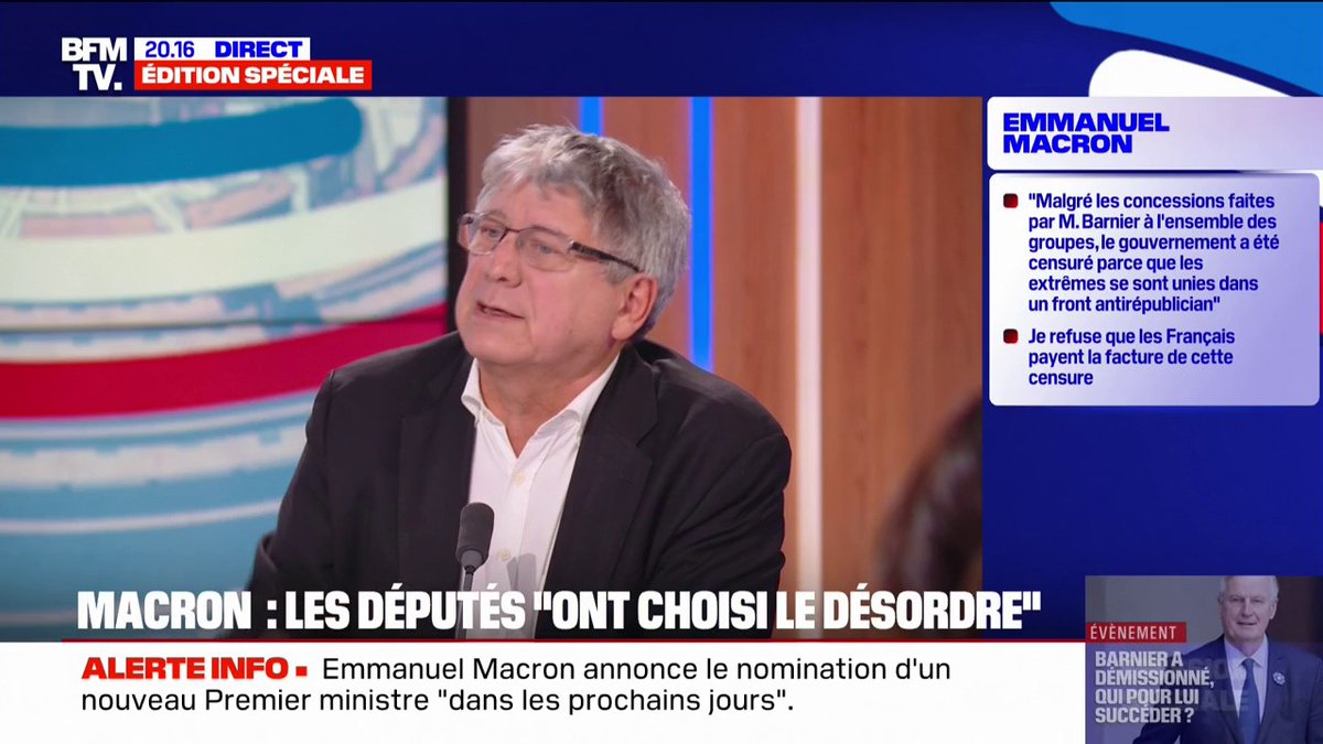 Éric Coquerel (LFI) à propos d'Emmanuel Macron: "Son allocution de ce soir me donne encore plus envie de pousser à sa démission"