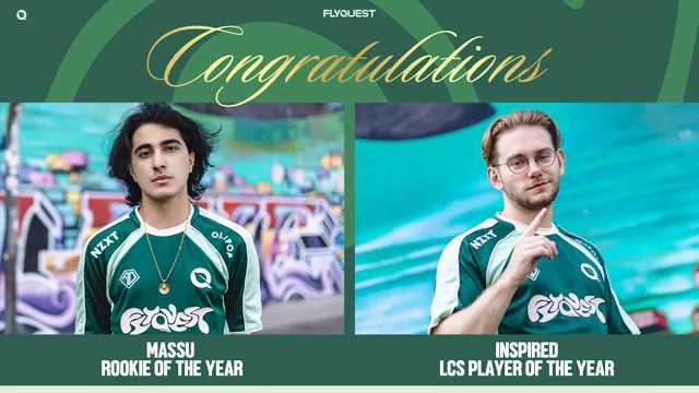 Solidifying himself as one of the best Western players, congrats to Inspired on being named LCS Player of the Year! It's clear that he will be the greatest of all time, and he's proven it in just his rookie year! Congratulations, Fahad Abdulmalek, on winning Rookie of the Year!