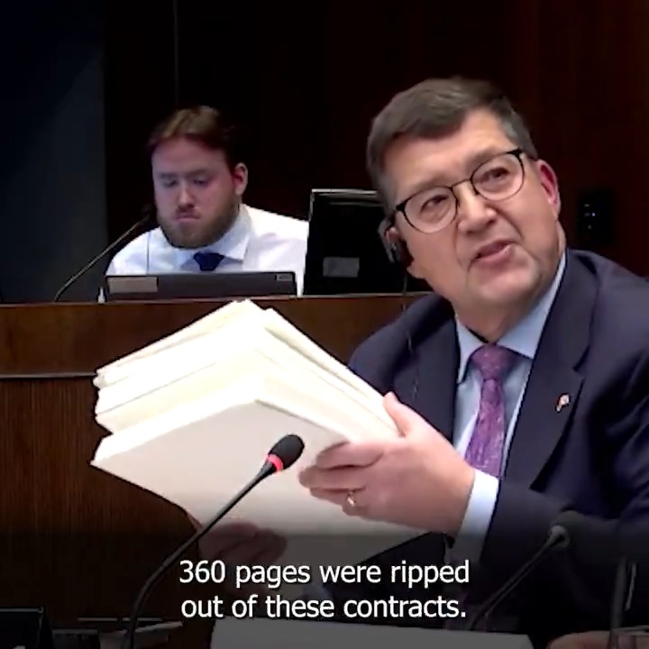BOMBSHELL TESTIMONY The Liberals RIPPED OUT 360+ pages from the contracts of their $8-BILLION Net Zero Accelerator fund. Trudeau is preventing Parliament from seeing how $8-BILLION was spent in the name of "emission reductions" - with no strings attached. What are they hiding?