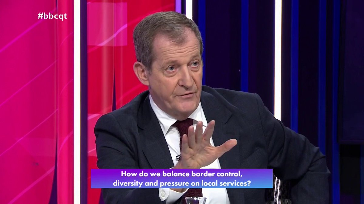 “Lets be open and honest about the need for migration, let's get the rules and systems in place… and let’s stop demonising anybody who is not what we consider to be British” Alastair Campbell says since Brexit, the UK has “lost control” of its borders #bbcqt