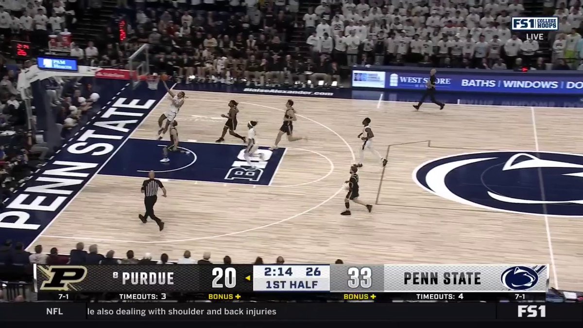 The Nittany Lions are ROLLING at home against No. 8 Purdue 👀 (via FOX College Hoops)