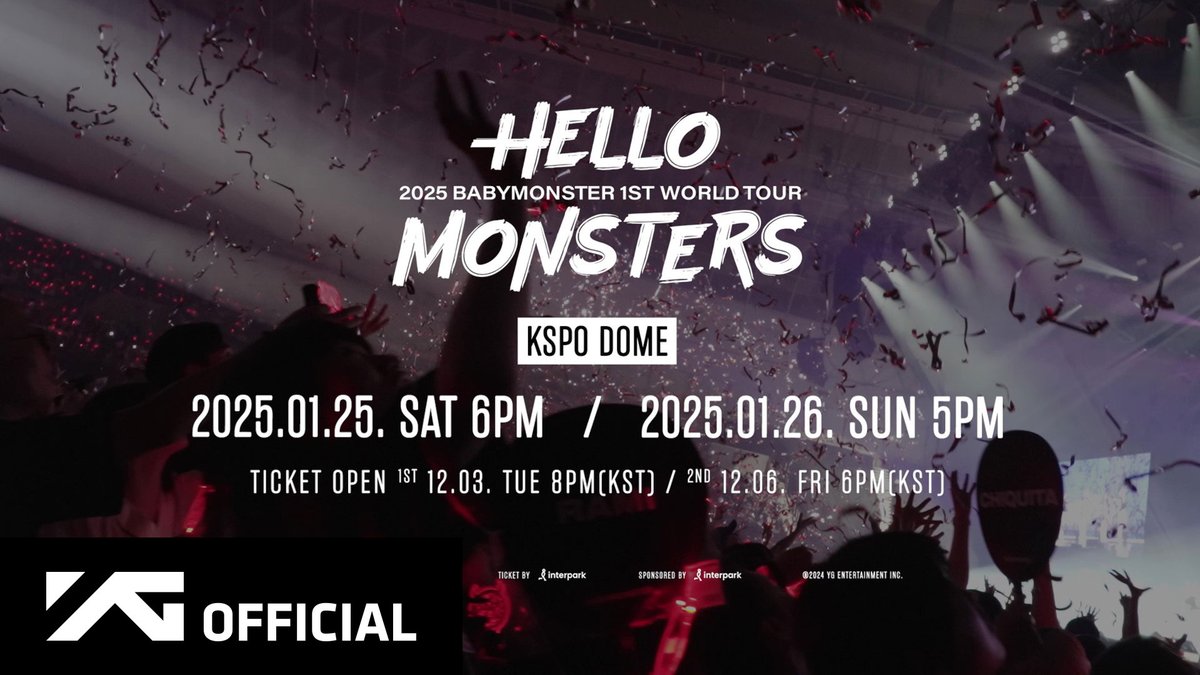 2025 #BABYMONSTER 1st WORLD TOUR <HELLO MONSTERS> IN SEOUL SPOT VIDEO 🔔12/6 6PM(KST), 인터파크 티켓에서 관람권 일반예매가 오픈됩니다!🔔 📌Buy Access: #베이비몬스터 #1st #WORLD_TOUR #HELLO_MONSTERS #SEOUL #KSPO_DOME #YG