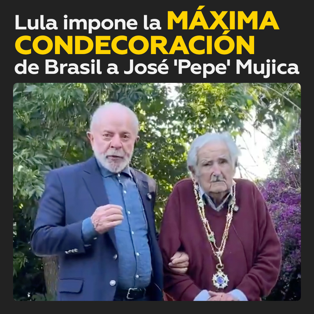 🇧🇷🇺🇾 Lula honra a Pepe Mujica con la máxima condecoración de Brasil