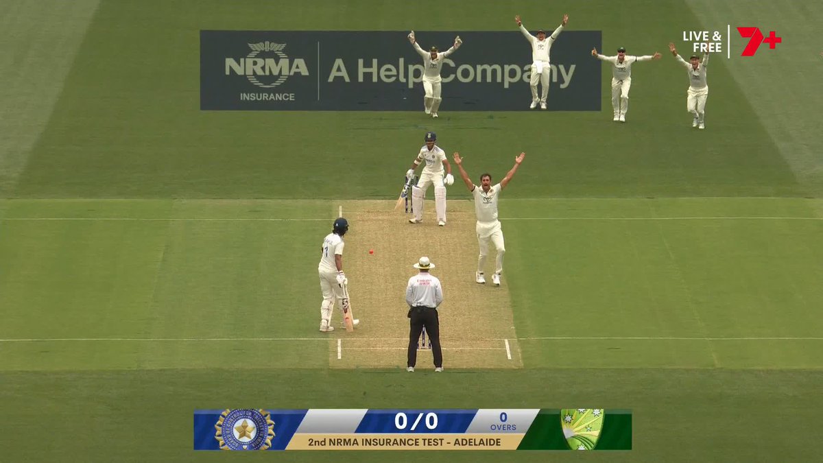 FIRST BALL OF THE TEST. Mitchell Starc traps Yashasvi Jaiswal LBW! #AUSvIND