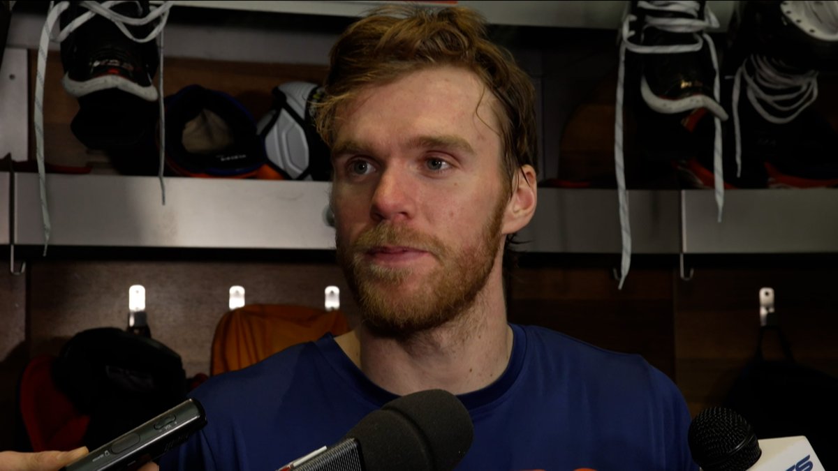 "To see Lenny always makes me smile. It was a great ceremony, I appreciate everything from the #Oilers & that donation means a lot as well." Connor McDavid on getting honoured for his 1,000th NHL point. Enterprise | #LetsGoOilers