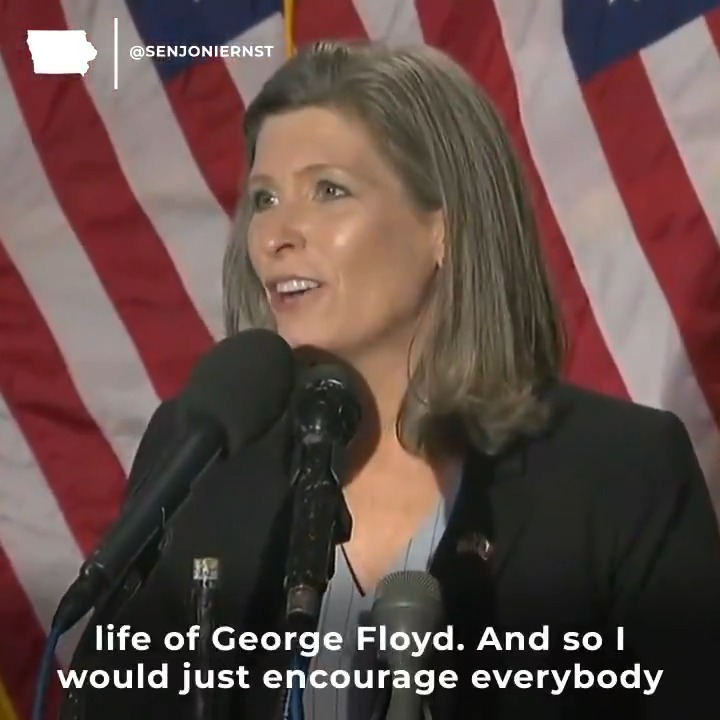 🚨 WTF IS THIS?! Joni Ernst: “Today, folks in Iowa and across the country are honoring the life of George Floyd.” This chick needs to be SACKED. She is NOT on the side of We The People!