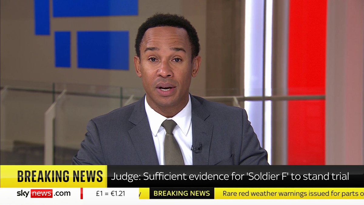 BREAKING: Judge rules sufficient evidence for 'Soldier F' to stand trial for two Bloody Sunday murders Read more: 📺 Sky 501, Virgin 602, Freeview 233 and YouTube