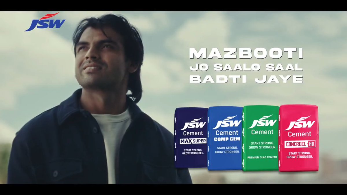 Strength is forged over time - with resolve, and a will to grow. 💪🏽 Like my journey in sports, JSW Cement stands for mazbooti jo saalon saal badhti jaaye, shaping homes, and our nation’s future. 🏗️🇮🇳 #JSWCement #MazbootiKeSaath #BuildingTheFuture | JSW Group