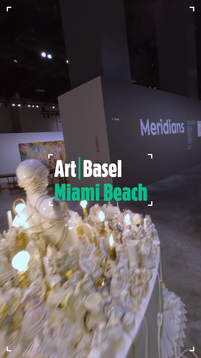 Defying gravity... at #ArtBaselMiamiBeach ✨ Experience the show from a perspective like no other as our drone flies through the fair's highlights!