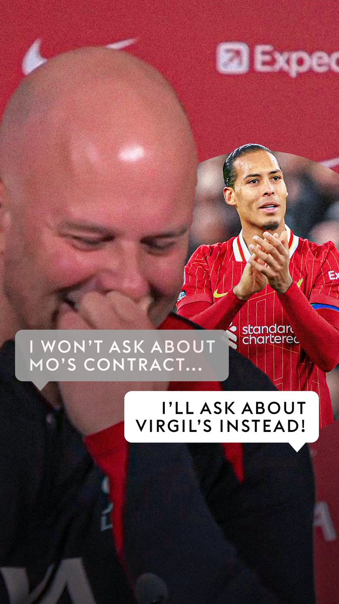 "Maybe tell your boss that you always get the same answer!" 😂 Arne Slot thought he was getting out of not being asked about Liverpool's contract situation 😅
